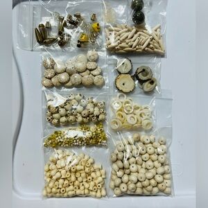 Beads and Findings Assortment Lot Bone Acrylic Stone